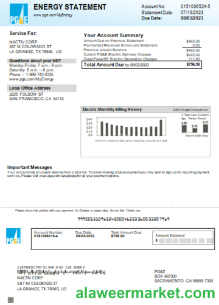 California PG&E electricity utility business bill, SCR